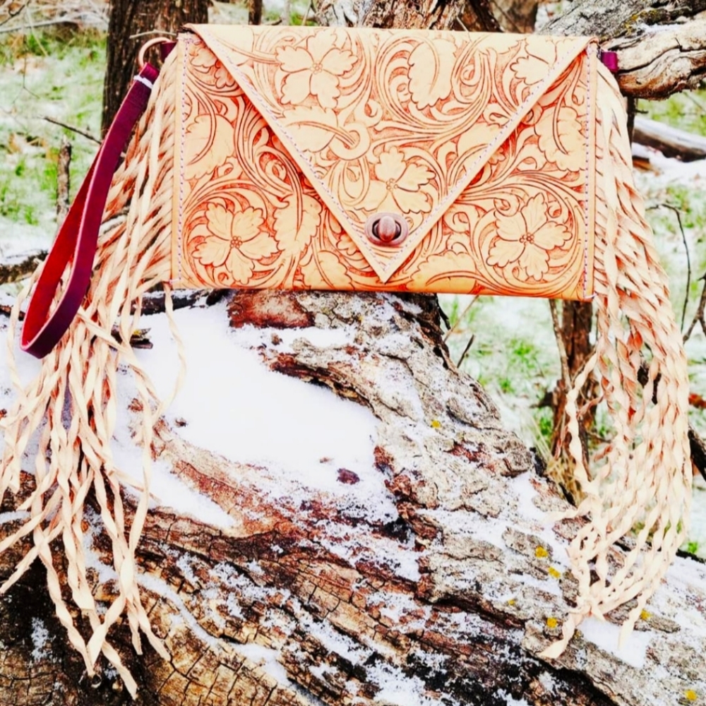 Handmade Twisted Fringe Clutch